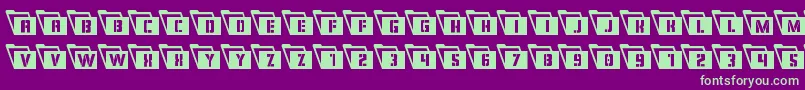 Eyesonlycondleft Font – Green Fonts on Purple Background