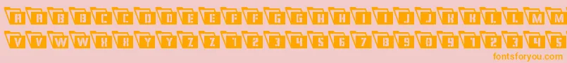 Weitere Informationen zur Eyesonlycondleft-Schriftart Eyesonlycondleft-Schriftart – Orangefarbene Schriften auf rosa Hintergrund