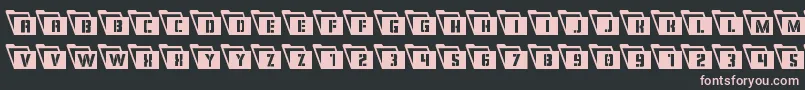 フォントEyesonlycondleft – 黒い背景にピンクのフォント