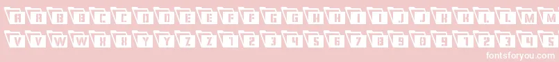 Fonte Eyesonlycondleft – fontes brancas em um fundo rosa