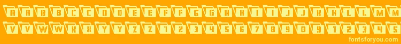 Fonte Eyesonlycondleft – fontes amarelas em um fundo laranja
