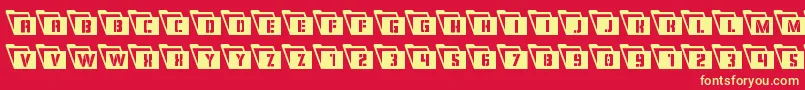 Eyesonlycondleft Font – Yellow Fonts on Red Background