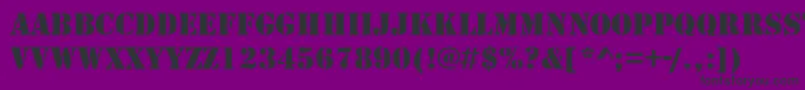StencilRegularDb-fontti – mustat fontit violetilla taustalla