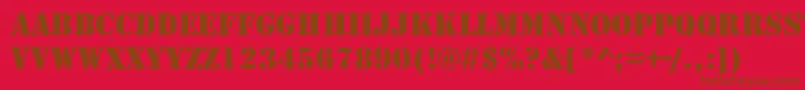 StencilRegularDb Font – Brown Fonts on Red Background