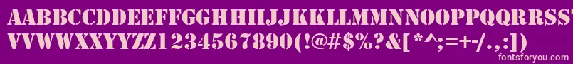 StencilRegularDb Font – Pink Fonts on Purple Background