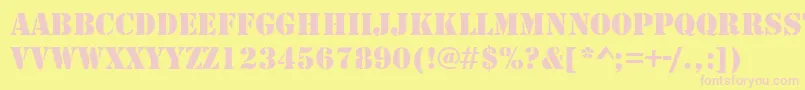 StencilRegularDb Font – Pink Fonts on Yellow Background