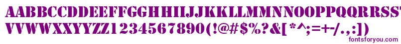 StencilRegularDb Font – Purple Fonts on White Background