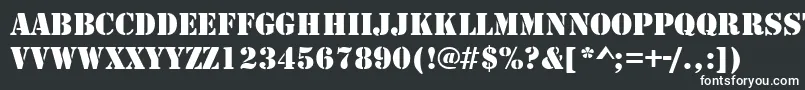 StencilRegularDb-fontti – valkoiset fontit mustalla taustalla
