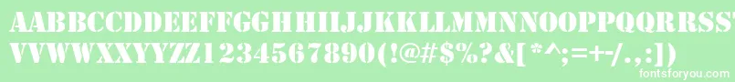 フォントStencilRegularDb – 緑の背景に白い文字