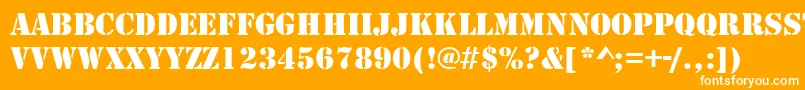 StencilRegularDb Font – White Fonts on Orange Background