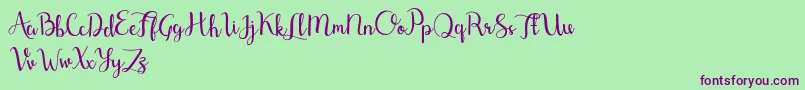 ShefillaTtf-Schriftart – Violette Schriften auf grünem Hintergrund