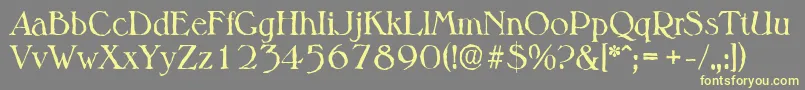 MelbourneantiqueRegular Font – Yellow Fonts on Gray Background