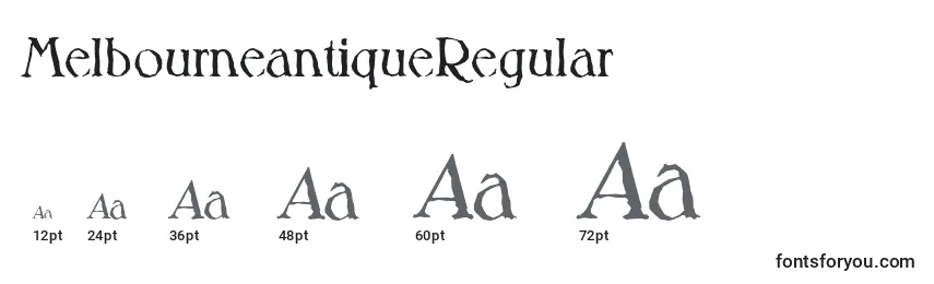 Größen der Schriftart MelbourneantiqueRegular