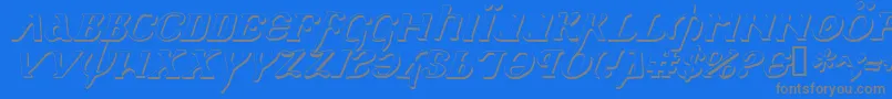 HolyEmpireShadowItalic Font – Gray Fonts on Blue Background