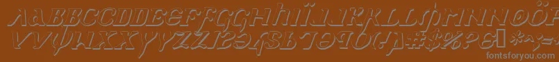 HolyEmpireShadowItalic-Schriftart – Graue Schriften auf braunem Hintergrund