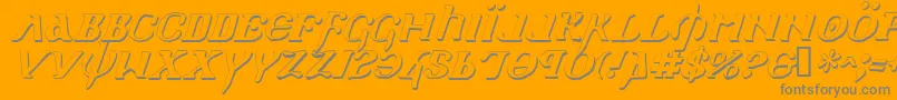 HolyEmpireShadowItalic-Schriftart – Graue Schriften auf orangefarbenem Hintergrund