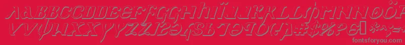 フォントHolyEmpireShadowItalic – 赤い背景に灰色の文字