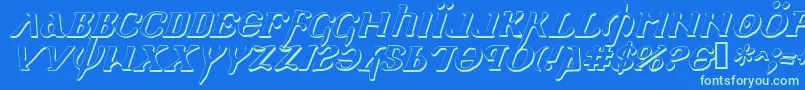 HolyEmpireShadowItalic Font – Green Fonts on Blue Background