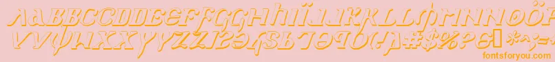 HolyEmpireShadowItalic Font – Orange Fonts on Pink Background