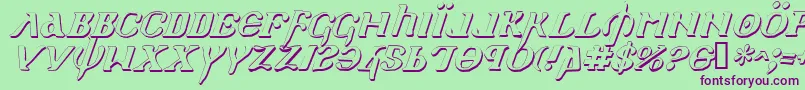 HolyEmpireShadowItalic Font – Purple Fonts on Green Background