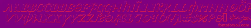 HolyEmpireShadowItalic Font – Red Fonts on Purple Background