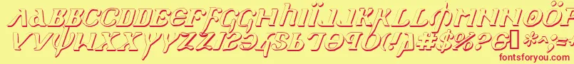 HolyEmpireShadowItalic Font – Red Fonts on Yellow Background