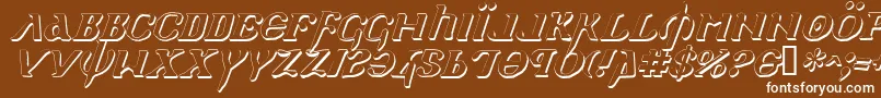 HolyEmpireShadowItalic Font – White Fonts on Brown Background