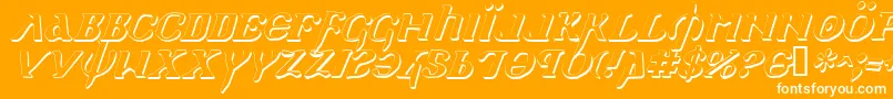 HolyEmpireShadowItalic Font – White Fonts on Orange Background