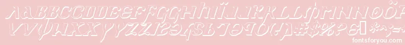 HolyEmpireShadowItalic-Schriftart – Weiße Schriften auf rosa Hintergrund