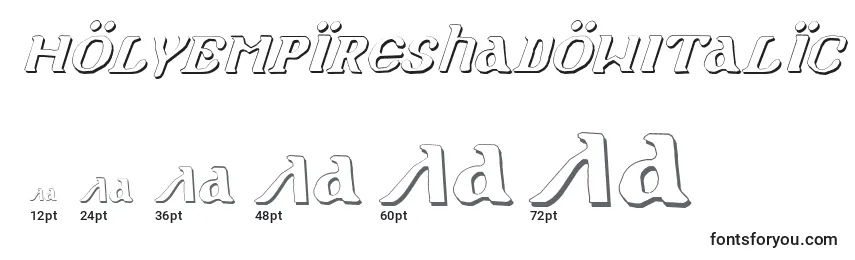 HolyEmpireShadowItalic Font Sizes