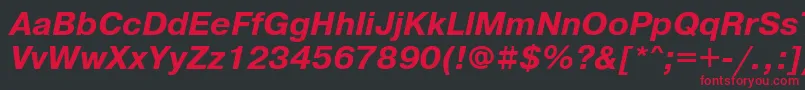 PragmaticaattBolditalic Font – Red Fonts on Black Background