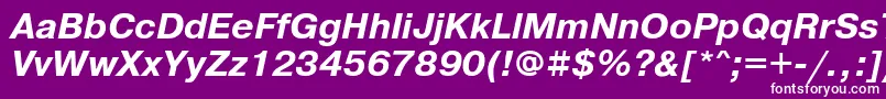 PragmaticaattBolditalic-fontti – valkoiset fontit violetilla taustalla