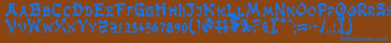 Zen Font – Blue Fonts on Brown Background