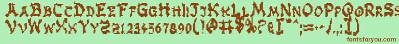 Zen Font – Brown Fonts on Green Background
