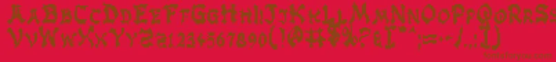 Zen Font – Brown Fonts on Red Background