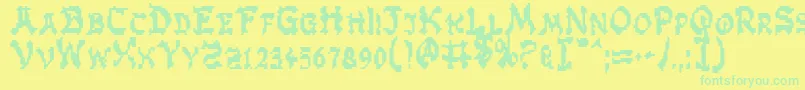 Zen Font – Green Fonts on Yellow Background