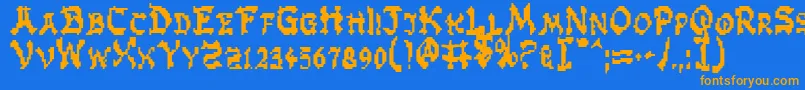 Zen Font – Orange Fonts on Blue Background