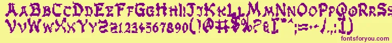 Zen Font – Purple Fonts on Yellow Background
