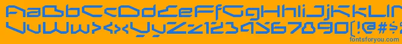 フォントBetaphidRegular – オレンジの背景に青い文字