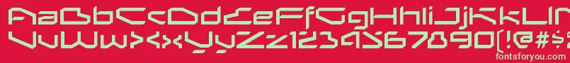 フォントBetaphidRegular – 赤い背景に緑の文字