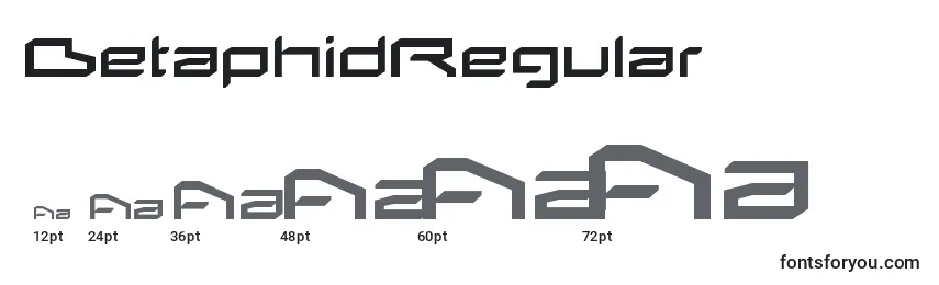 BetaphidRegular Font Sizes