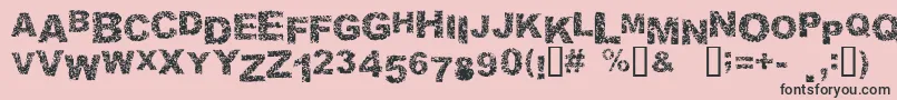 Malaprop-Schriftart – Schwarze Schriften auf rosa Hintergrund
