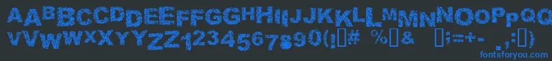 Malaprop Font – Blue Fonts on Black Background