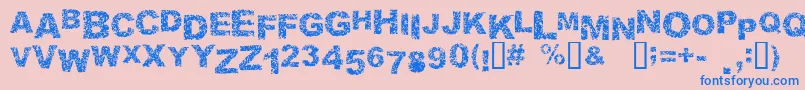 Malaprop Font – Blue Fonts on Pink Background