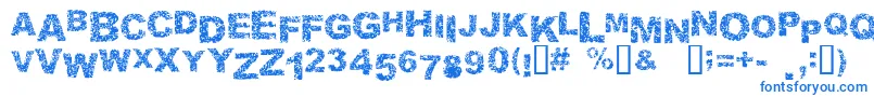 フォントMalaprop – 白い背景に青い文字