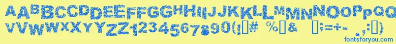 Malaprop Font – Blue Fonts on Yellow Background