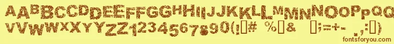 Malaprop Font – Brown Fonts on Yellow Background