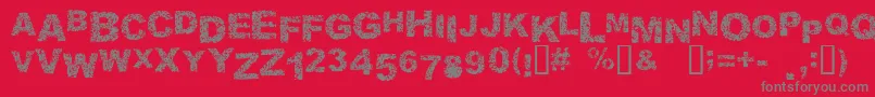 Malaprop Font – Gray Fonts on Red Background