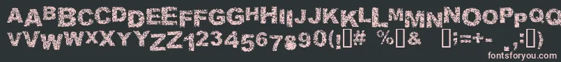 Malaprop-Schriftart – Rosa Schriften auf schwarzem Hintergrund