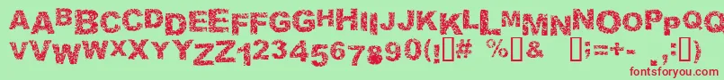 Malaprop Font – Red Fonts on Green Background